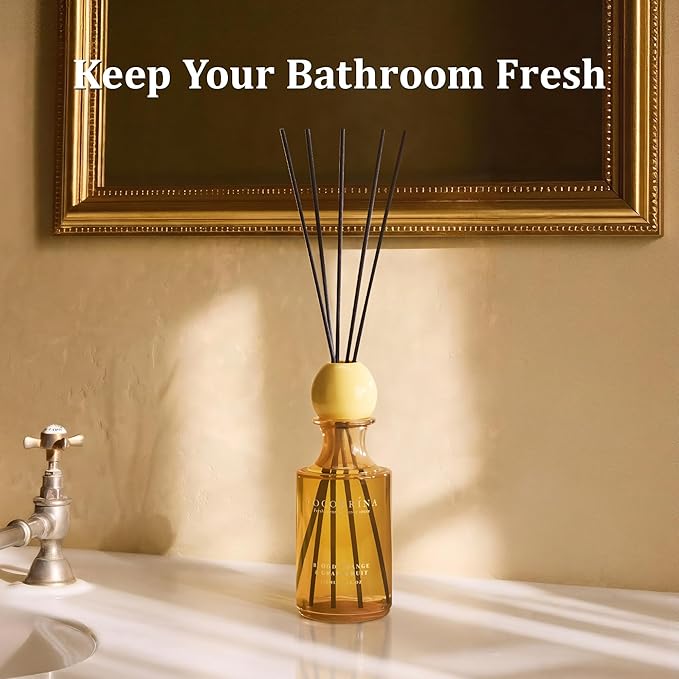 COCORRÍNA Blood Orange & Grapefruit Reed Diffuser 8.5 oz, Home Fragrance Oil Diffuser with 6 Reed Sticks, Long-Lasting Scent for Bathroom, Bedroom & Home Décor