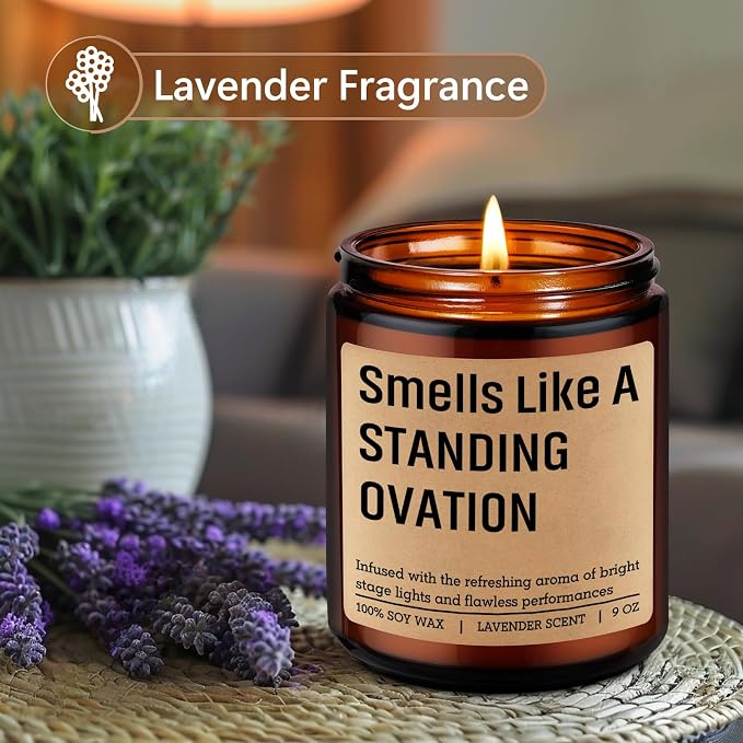 LEADO Funny Standing Ovation Candle, Stage Performers Gifts - Theater Gifts for Actors, Singers, Dancers, Theater Kid, Student, Graduate - Musical Theatre, Graduation, Acting Ideas for Women Men Girls