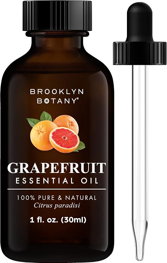Brooklyn Botany Grapefruit Essential Oil - 100% Pure and Natural - Premium Grade Oil with Dropper - for Aromatherapy and Diffuser - 1 Fl Oz