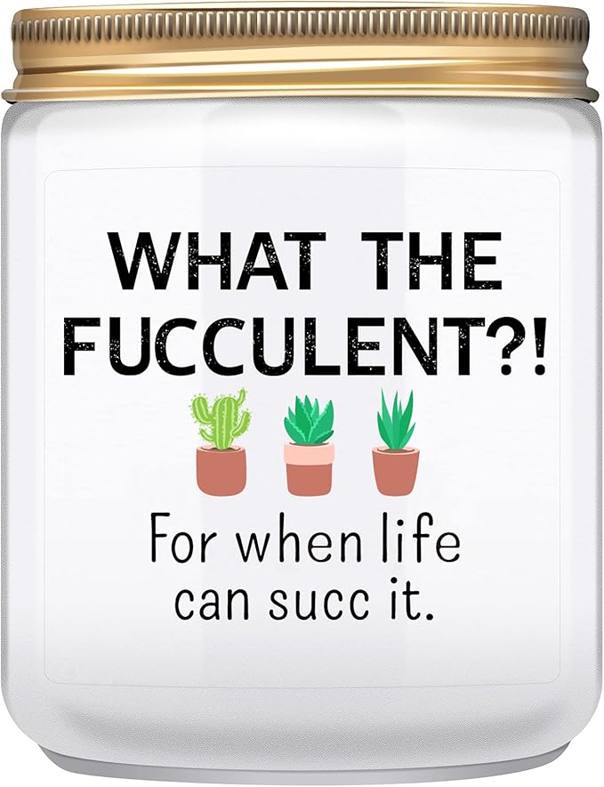 Funny Gifts for Women, Men- Birthday Gift for Best Friends, Her, Him, Girlfriend, Sister, Plant Lover- Unique Christmas & Valentines Day Present - Lavender Candles