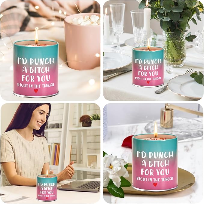 Scented Candle Birthday Gifts for Women - Valentines Galentines Day Gifts for Her Girlfriend Mothers Day Christmas Stocking Stuffers for Sister Friendship Funny ldeas White Elephant