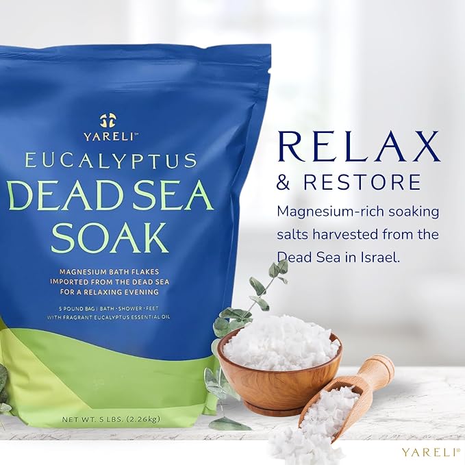 Yareli Magnesium Flakes Dead Sea Bath Soak, 5lb Eucalyptus