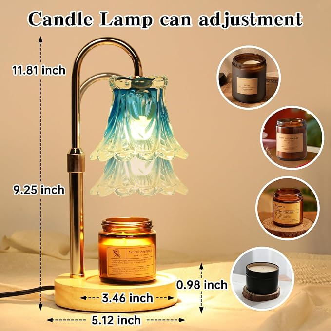 GEEZO Fragrance Candle Warmer Lamp，Electric Candle Warmer with Timer & Dimmer，Mom Christmas Birthday Gifts for Women, House Warming Gifts New Home Bedroom Decor