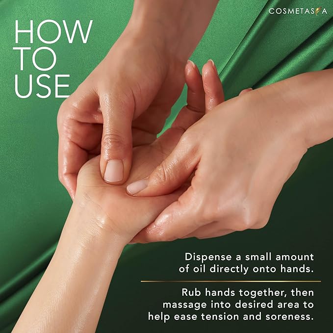 Cosmetasa Massage Oil for Sore Muscle Massage Therapy with Roller - All Natural, Cruelty-Free Massage Oils for Muscle Relaxing & Joint Comfort - Arnica Extract with Lavender & Chamomile Oil (8.8 oz)