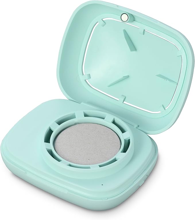 Serene House Pebble, Waterless Portable Aromatherapy Diffuser - Battery-Powered Fan Travel Diffuser, USB-Rechargeable - Quiet Operation, 8-Hour Runtime - Mint Green
