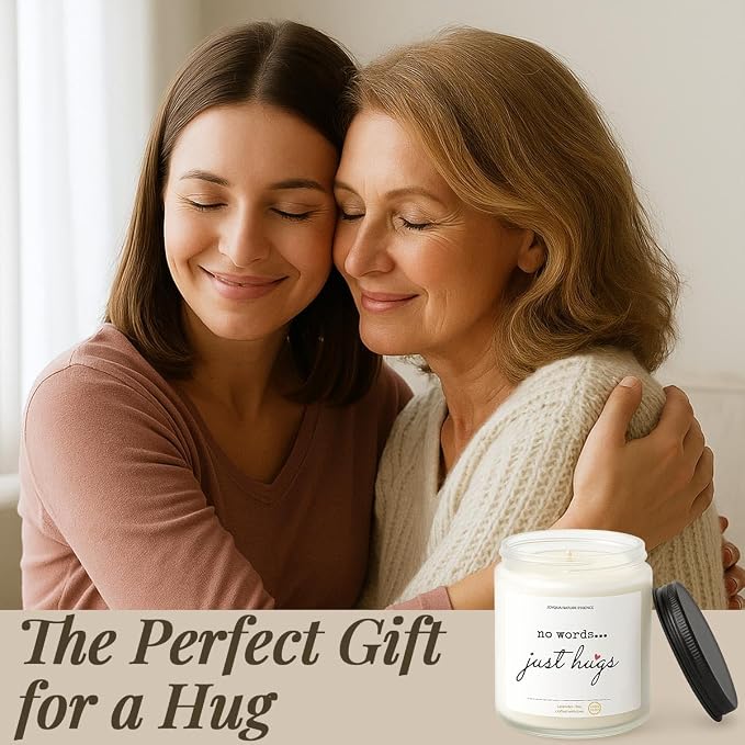 Sympathy Gifts for Loss of Loved One, Memorial Candle 9oz Lavender Scented Soy Candle, “No Words… Just Hugs” Remembrance & Bereavement Gift, Grief Gifts for Women, Condolence Gift, 50 Hour Burn, st