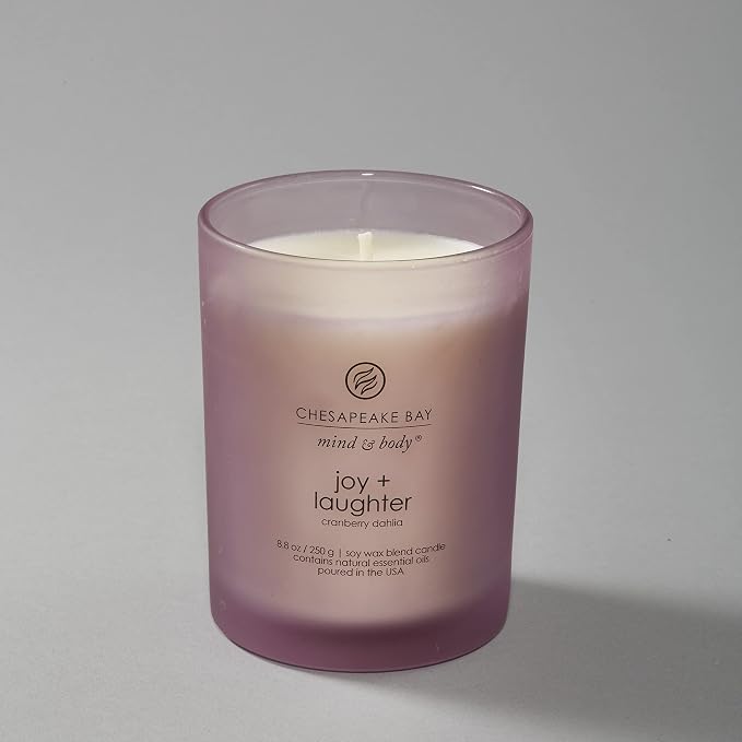 Chesapeake Bay Candle Medium Jar Candles | Joy + Laughter (Cranberry Dahlia) and Confidence + Freedom (Oak Moss Amber) 2 Count Home Décor