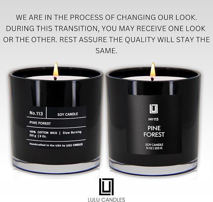 Lulu Candles | Pine Forest | Smells Like Balsam Fir & Needles | Luxury Scented Soy Jar Candle | Hand Poured in The USA | Highly Scented Long Lasting (9 Oz.)