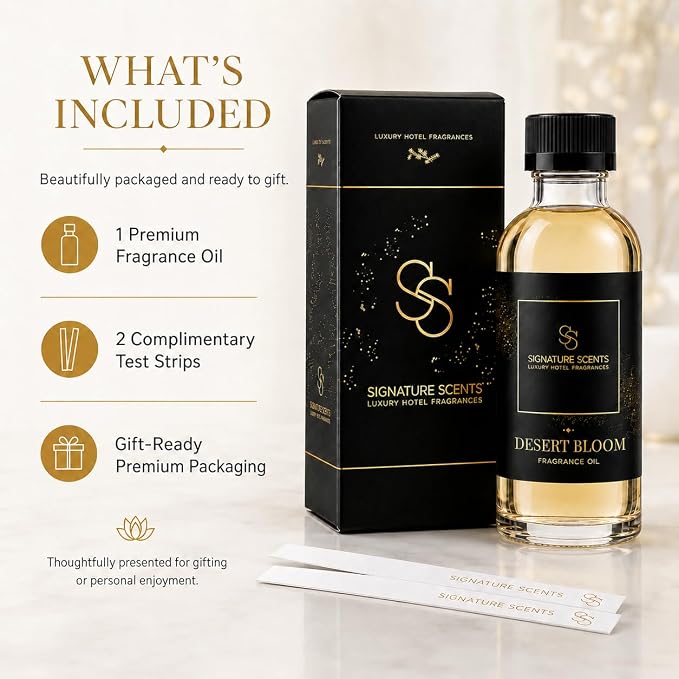 Signature Scents: Luxury Hotel Inspired Fragrance Oils for Diffusers (4.05 Fl Oz, Desert Bloom)