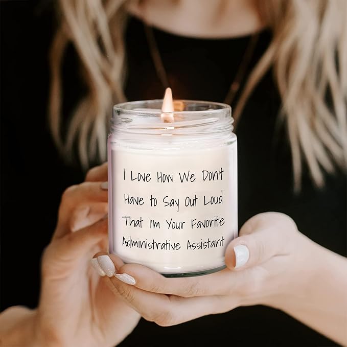 Gifts from Friends and Family for Administrative Assistant - I Love How We Don't Have to Say Out Loud That I'm Your Favorite, 9oz Vanilla Soy Candle, Valentine's Unique Gifts