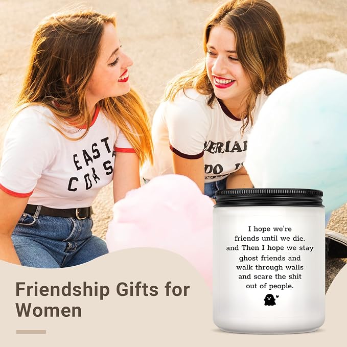 Friend Gifts, Friendship Gifts for Women, Funny Birthday Gift for Friends Christmas Halloween Bestie Gift for Women - Lavender Scented Candle