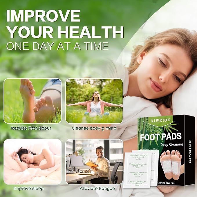 Foot Pads Kit 50 Pack Foot Pads, Ginger Oil Bamboo Charcoal, Foot Care Patch Message Deep Cleansing for Relief, Better Rest, Feet Health Patches, Relaxing Muscles set christmas gifts for women