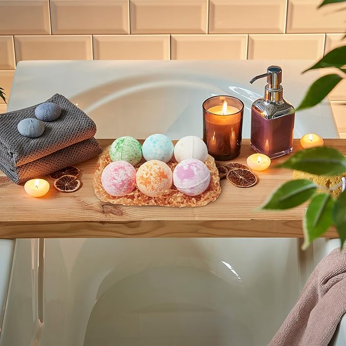 Luxurious Mothers Day Gifts for Women15-Piece Floral 6 x 150g Bath Salt & 6 x 100g Bath Bomb Gift Set for Christmas Gifts, Bath & Body Gift Set for Women, Self Care Kit Elegant Box | Birthday Gift