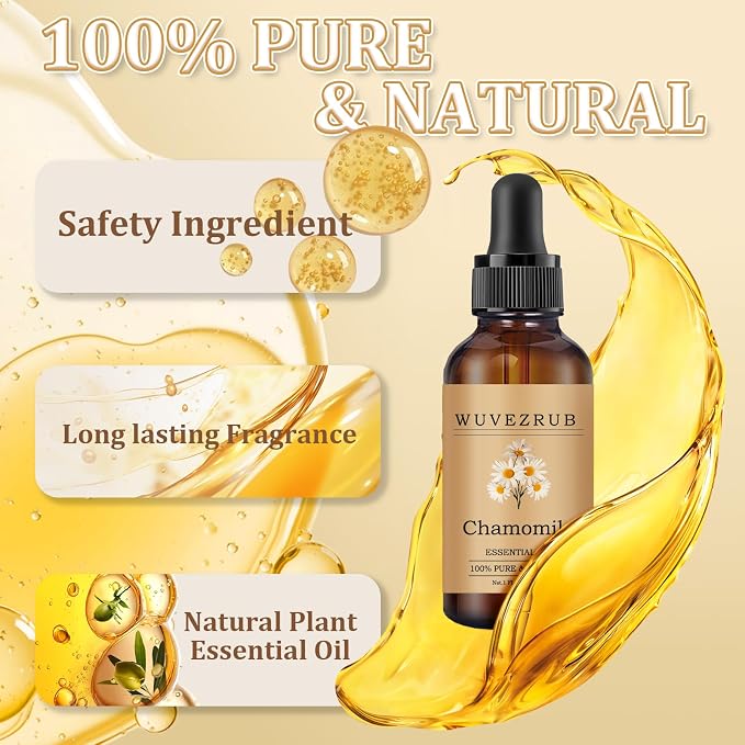 Chamomile Essential Oil 30ML - 100% Pure and Natural Oils for Aromatherapy Diffuser - 1 Fl Oz/Chamomile