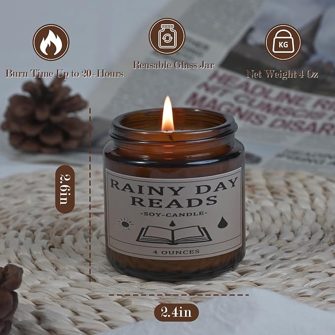 Book Lover Candle,Book Lovers Gift Ideas, Candle for Women, Reading Gifts, Birthday Gifts, Holiday, Scented Candles for Men, Women, Librarian