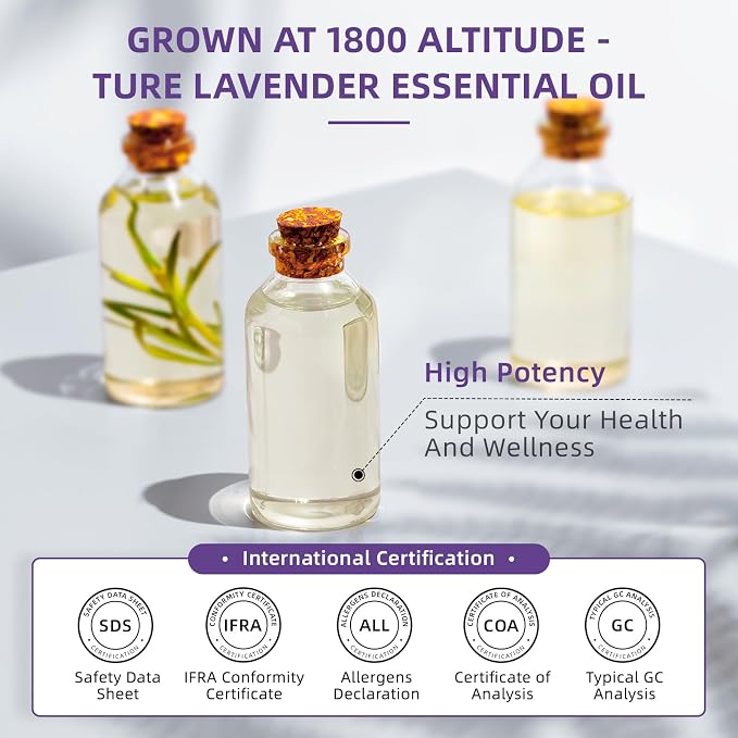 HIQILI 16 fl oz Lavender Essential Oil Large Capacity, for Aromatherapy, DIY Candle & Soap Making, Skin Moisturizing. Suitable for Hotels, DIY Studios, Spas and Hair Salons