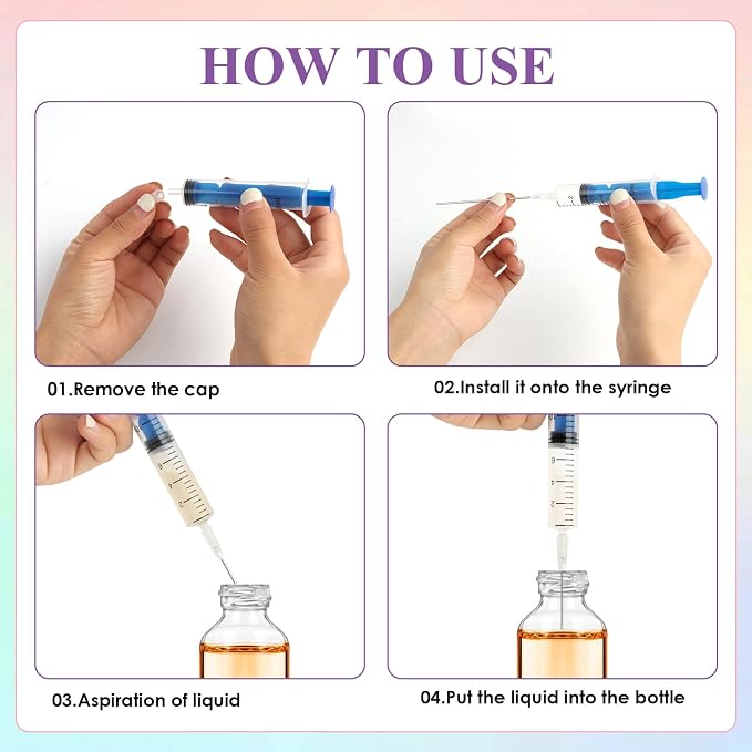 6 Pack-10ml Plastic Perfume Syringe Extracto Decanter Kit with Blunt Stainless Needle Tip, Suitable for Perfume、Ink、Pen、Printer Filling, Refillable Liquid Dispensing and Measuring.