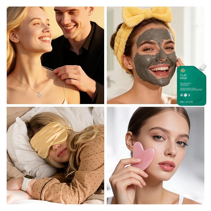 25 Pcs Mother's Day Gift, Eucalyptus Bath & Body Gift Set for Women, Hydrating Skin Care Set, Spa & Self Care Gift, Cosmetic Bag, Necklace, Christmas, Birthday, Anniversary, Mom, Wife