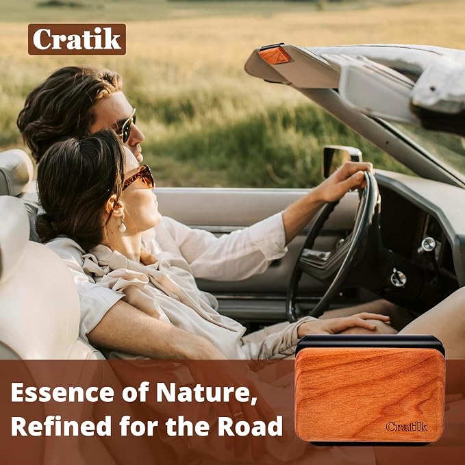 Car Air Freshener - Wood Air Freshener - Car Odor Eliminator for Visor Clip- Natural Scent Starter Kit, Vehicle Scent Diffuser for Cabin, Truck & SUV (Amber)