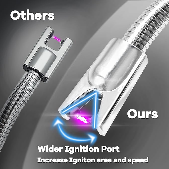 4 Pack Candle Lighter Electric Rechargeable Arc Windproof Lighters Flexible Neck Long Rotate 360 Plasma Lighter USB Flameless Lighters Candles Grill BBQ