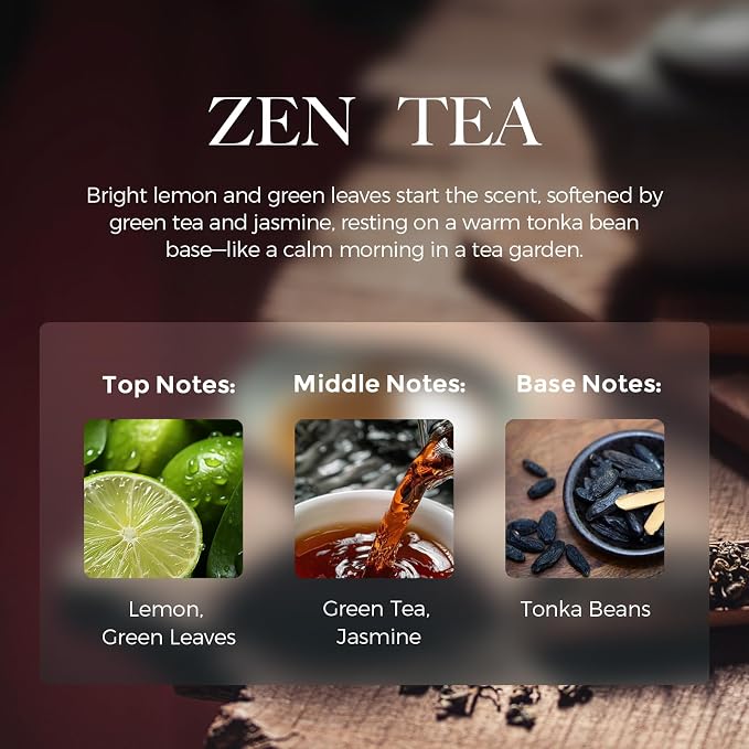 NYVALIYACar Air Freshener Hanging Diffuser with Natural Essential Oil, Zen Tea Scent Car Fresheners, Long Lasting Car Smell Air Fresheners, Car Air Fresheners for Women & Men (Zen Tea)