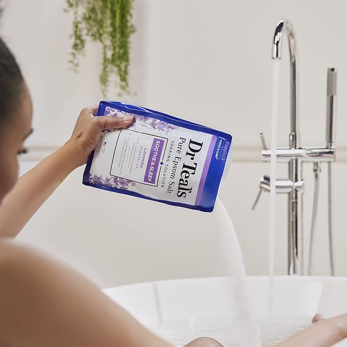Dr Teal's Epsom Salt Soaking Solution, Soothe & Sleep, Lavender, 3lbs (Pack of 4)