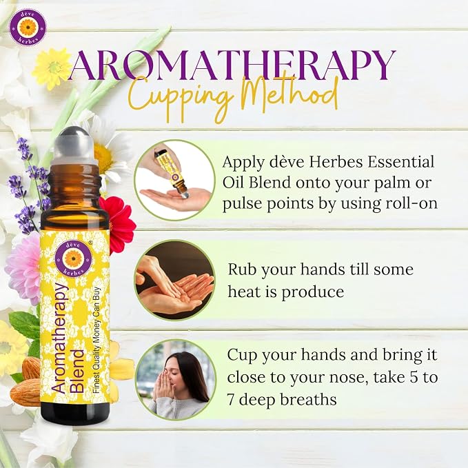 Deve Herbes Bergamot Essential Oil (Citrus bergamia) Pre Diluted Ready to Use Roll-on Blend for Aromatherapy and Topical Skin Application for Kids and Adults 10ml (0.33 oz)