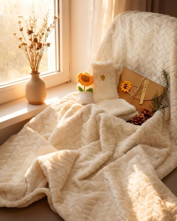 Spa Gift Baskets for Women - Birthday Gift Basket, Get Well Soon, Self Care, Relaxing Sunflower Package, 11pcs Spa Sets with White Blanket, Luxury Gifts for Her Anniversary Mothers Day