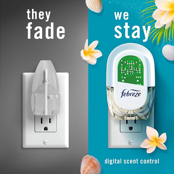 Febreze, Odor-Fighting Fade Defy Plug Air Freshener Refill, Bora Bora, 0.87 Fl Oz