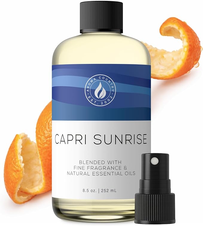 Aroma Country Capri Sunrise Diffuser Oil - Volcano Inspired- Luxury Essential Oils for Diffuser Refill & Air Freshener Room Spray, Long-Lasting, Natural Home Fragrance for Scent Machines (8.5 Fl oz)