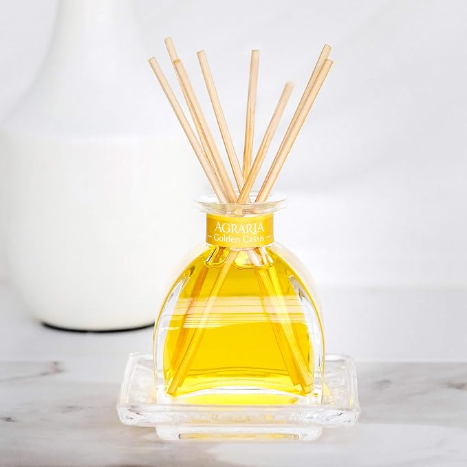 AGRARIA PetiteEssence Flower and Reed Diffuser Set, Hand Crafted Sola Flower Botanical Home Fragrance Gift Set