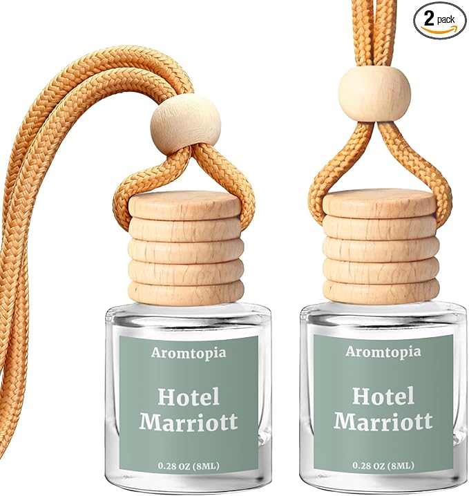 Hanging Car Air Freshener - Aromtopia Hotel Scent Car Fragrance Diffusers - Car Odor Eliminator - Long Lasting Scent - Auto Accessories - Hotel Marriott, Pack of 2