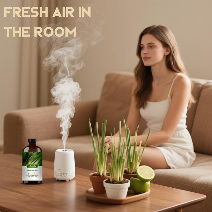 Lemongrass Essential Oil – Lemongrass Fragrance Oil for Cleaning, Diffuser, Humidifier, DIY Soap, Candle, Massage, Home, Pest Repellent, Gift Ready – MLYNKL Lemongrass Oils (4.33 fl oz / 130ml)
