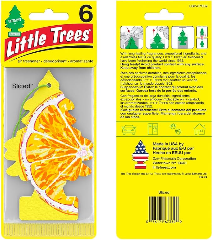 LITTLE TREES Car Air Freshener | Hanging Tree Provides Long Lasting Scent for Auto and Home | Sliced, 24 Air Fresheners (Pack of 36)