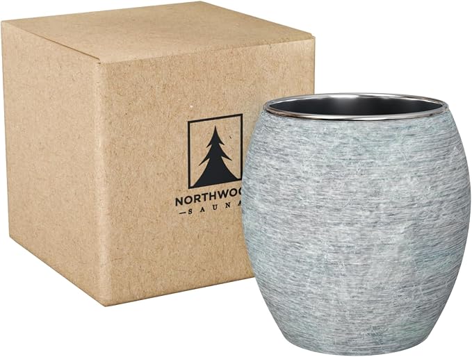 Northwood Sauna - Sauna Aromatherapy Stone Cup - Essential Oil Diffuser - Natural Rock with Stainless Steel Bowl (XL Size)