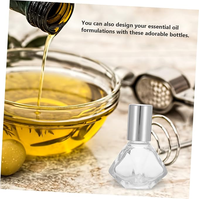 DOITOOL 12pcs Roll Glass Roller Bottle Perfume Essential Oil Tube Vial Roller Ball Bottle Pack Toiletries
