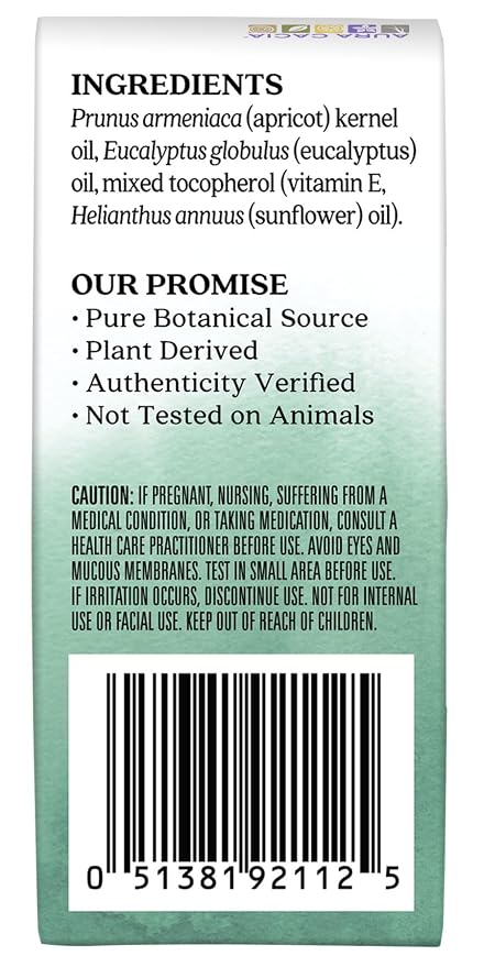 Aura Cacia Eucalyptus Roll-On | GC/MS Tested for Purity | 9.2 ml (0.31 fl. oz.)