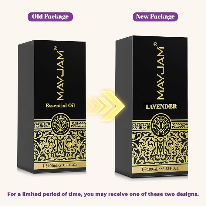 Lavender Essential Oil 100ML, MAYJAM Essential Oils for Diffusers, Massage, Lavender Oil for Soap Candle Making, Huge 3.38FL.OZ Bottle
