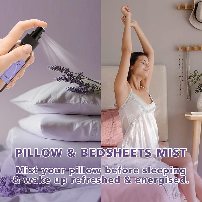 SCENTORINI Sleep Spray, 10.14 oz Pillow Spray for Sleep Calming, Lavender Essential Oil, 4 Pack Relaxing Aromatherapy Mist for Bedding, Liners, Room Spray Air Freshener