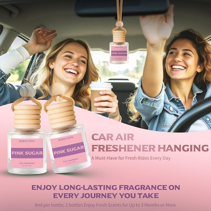 Car Air Freshener Diffuser Hanging, Pink Sugar Fragrance Oil