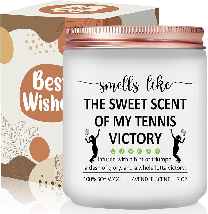 Tennis Gifts for Women, Men - Funny Cool Accessories Gift for Tennis Lovers, Players - Lavender Scented Candle