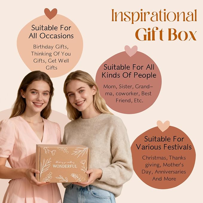 Christian Gifts for Women, Happy Birthday Gifts for Women, Inspirational Gift Box, Mothers Day Get Well Employee Appreciation Thank You Gifts for Mom Friend Teacher, 9pcs Unique Set