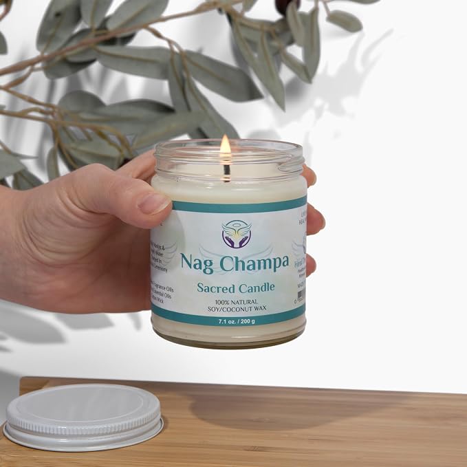 Heal The Masses White Sage Candles for Cleansing House Chakra Healing | Energy Cleansing Smudge Candle | Natural Aromatherapy Candle | Sage for Cleansing House Negative Energy (7 oz) (Nag Champa)