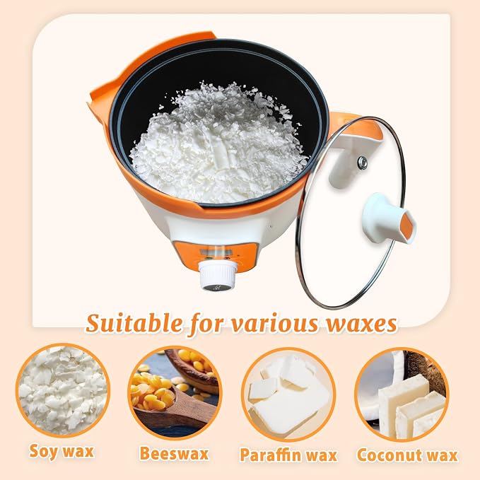 Ksedcon Digital Wax Melter for Candle Making, Electric Wax Melting Pot with Pouring Spout, Candle Wax Melting Pot with Temp Control(LED Display