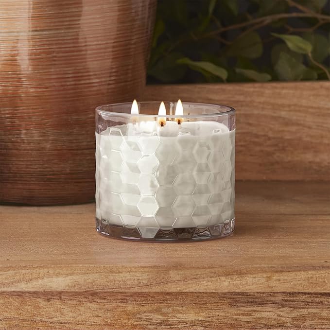 Root Candles Scented Candles Honeycomb Glass Premium Handcrafted Beeswax Blend 3-Wick Candle, 12-Ounce, French Vanilla