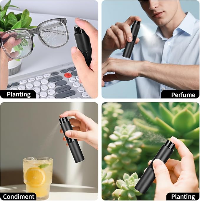Perfume Travel Refillable Atomizer 8ML (3PCS) - Empty Cologne Spray Bottle, Portable & Leakproof Sprayer for Travel (Black)