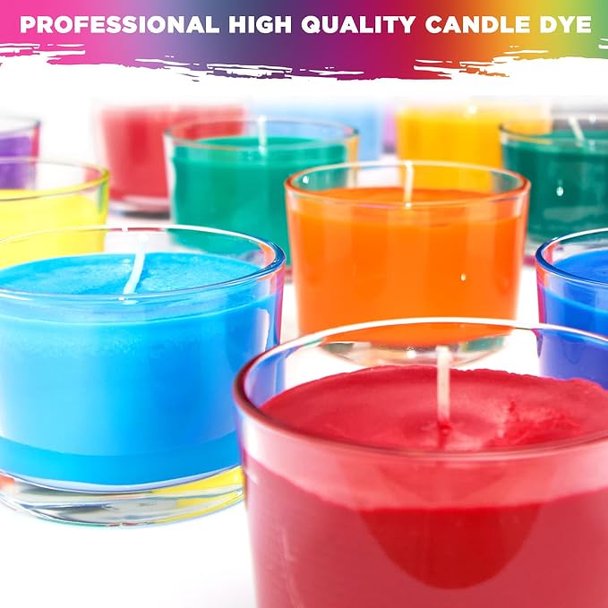 Liquid Candle Wax Dye for Soy Candle Making - 16 Popular Candle Dye Coloring Set - Premium Liquid Candle Wax Coloring - Highly Concentrated Candle Colors