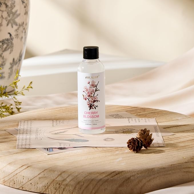 Airkeep Reed Diffuser Oil Refill/Cherry Blossom/3.38oz（100ml/1 Pack/Scented Oil Refill for Reed Diffuser Home Fragrance for Bedroom, Bathroom Office Home Decor