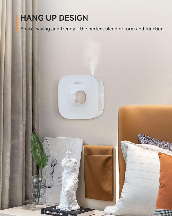 MEIDI Waterless Essential Oil Diffuser - Bluetooth Cordless Aromatherapy Diffuser with App Control, Smart Timer Setting, Hang-up Design and Wide Coverage for Home, Office, Hotel and SPA (White)