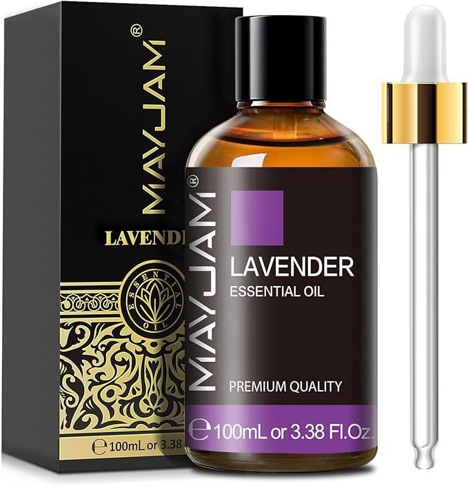 Lavender Essential Oil 100ML, MAYJAM Essential Oils for Diffusers, Massage, Lavender Oil for Soap Candle Making, Huge 3.38FL.OZ Bottle